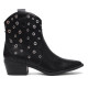 Botins de taló BB Up negres d'estil cowboy amb traus metàlics - Querol online