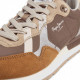 Zapatillas urban Pepe Jeans brit glitter camel con panel trasero de animal print - Querol online