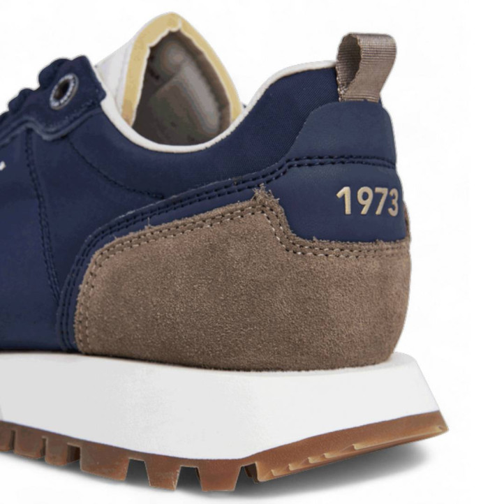 Zapatillas deportivas Pepe Jeans ari club m azul marino con panel marrón - Querol online