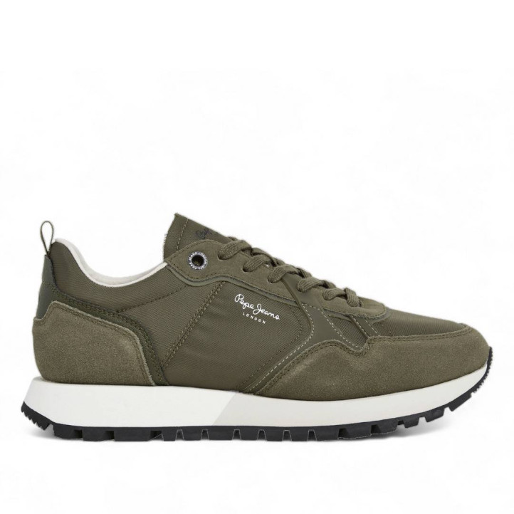 Zapatillas deportivas Pepe Jeans ari soft kaki con suela blanca - Querol online