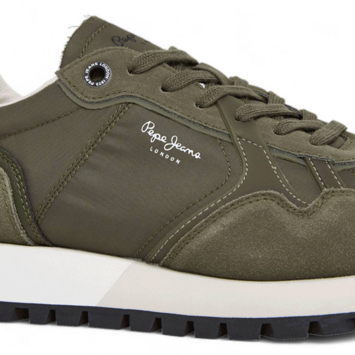 Zapatillas deportivas Pepe Jeans ari soft kaki con suela blanca - Querol online