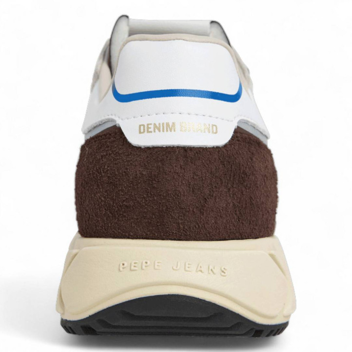 Zapatillas deportivas Pepe Jeans marlon vibe marrón chocolate con paneles blancos - Querol online