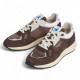Zapatillas deportivas Pepe Jeans marlon vibe marrón chocolate con paneles blancos - Querol online