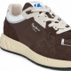 Zapatillas deportivas Pepe Jeans marlon vibe marrón chocolate con paneles blancos - Querol online