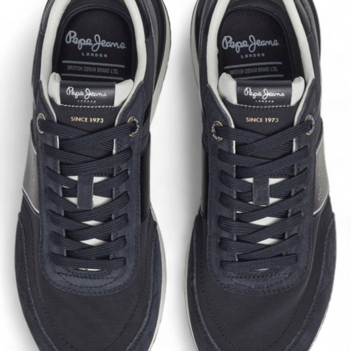 Zapatillas deportivas Pepe Jeans buster serie negras con detalles en blanco - Querol online