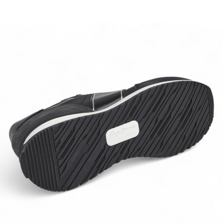 Zapatillas deportivas Pepe Jeans buster serie negras con detalles en blanco - Querol online