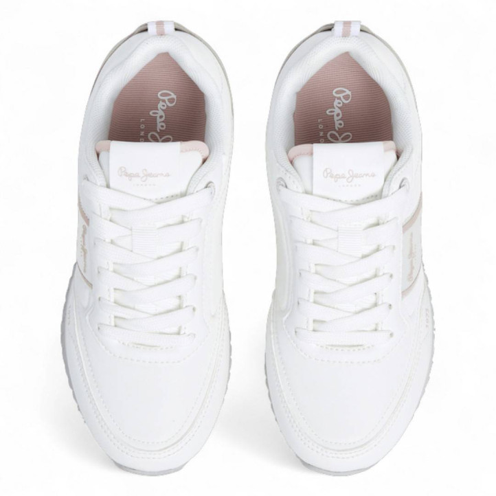 Zapatillas deporte Pepe Jeans dublin fame blancas con detalles rosas - Querol online