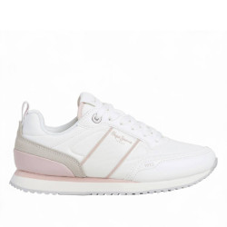 Zapatillas deporte Pepe Jeans dublin fame blancas con detalles rosas - Querol online