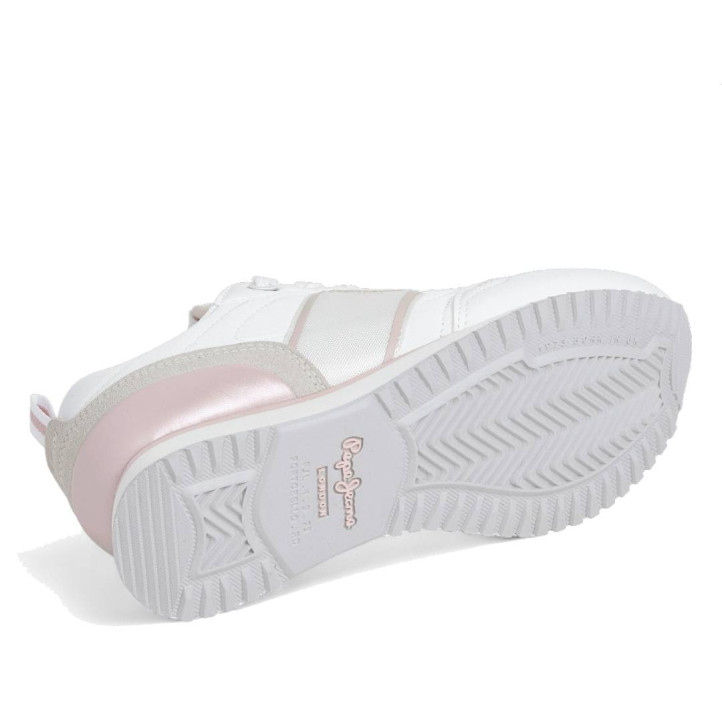 Zapatillas deporte Pepe Jeans dublin fame blancas con detalles rosas - Querol online