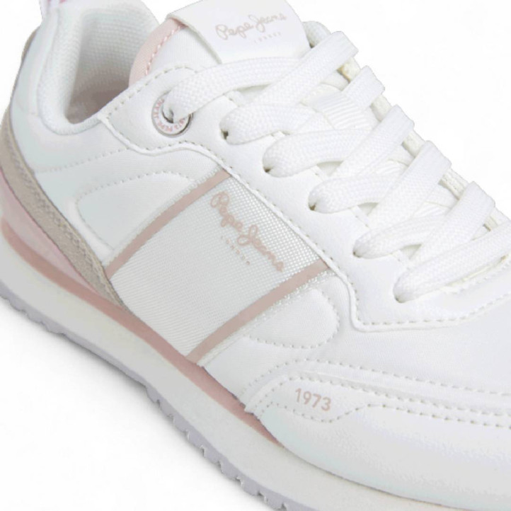 Sabatilles esport Pepe Jeans dublin fame blanques amb detalls roses - Querol online