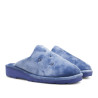 Zapatillas casa BEREVERE azules con pelito y dibujos de corazones y estrellas