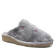 Zapatillas casa BEREVERE grises de pelito con logo entrelazado - Querol online