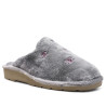 Zapatillas casa BEREVERE grises de pelito con logo entrelazado