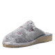 Zapatillas casa BEREVERE grises de pelito con logo entrelazado - Querol online