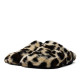 Zapatillas casa BEREVERE animal print de leopardo con pelito - Querol online