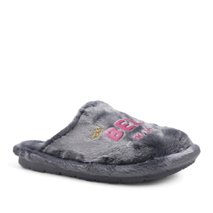 Zapatillas casa Se me ríen los pies grises bella duermiente - Querol online