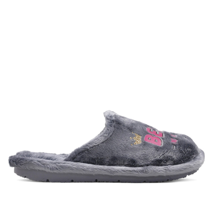 Zapatillas casa Se me ríen los pies grises bella duermiente - Querol online