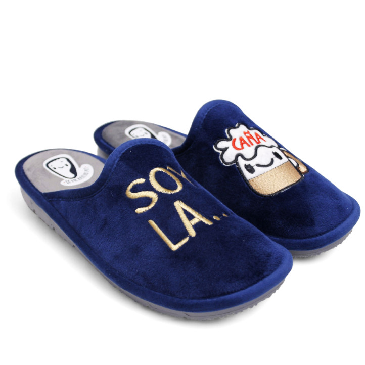 Zapatillas casa Se me ríen los pies azules soy la caña - Querol online
