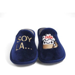 Zapatillas casa Se me ríen los pies azules soy la caña - Querol online