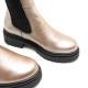 BOTINES DE PIEL METALIZADA PLATINO CON ELÁSTICOS CAMILA PORRONET - Querol online