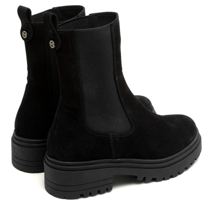 BOTINES DE SERRAJE NEGROS CON ELÁSTICOS CELESTE PORRONET - Querol online