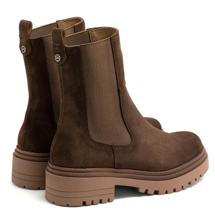 BOTINES DE SERRAJE MOKA CON ELÁSTICOS CELESTE PORRONET - Querol online