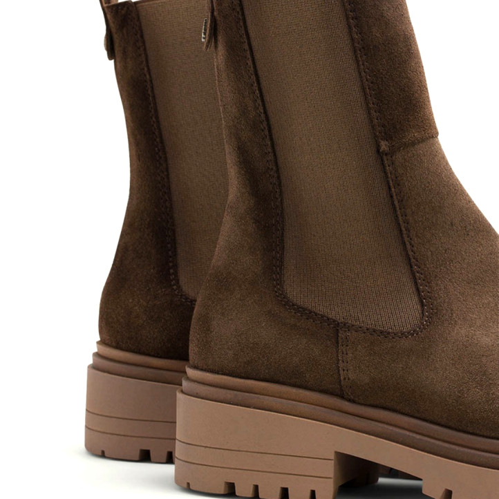 BOTINES DE SERRAJE MOKA CON ELÁSTICOS CELESTE PORRONET - Querol online