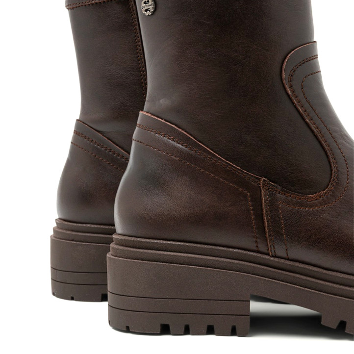 BOTINES DE PIEL MOKA CON CREMALLERA CLARA PORRONET - Querol online