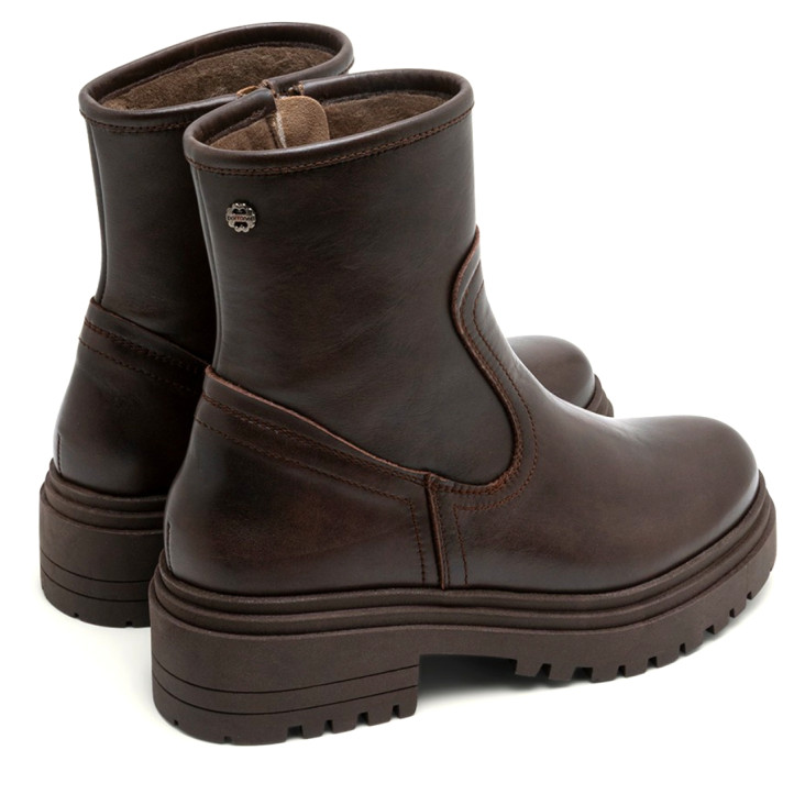 BOTINES DE PIEL MOKA CON CREMALLERA CLARA PORRONET - Querol online