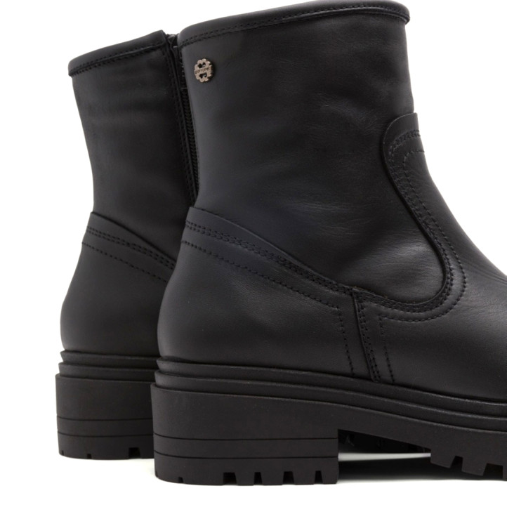BOTINES DE PIEL NEGROS CON CREMALLERA CLARA PORRONET - Querol online