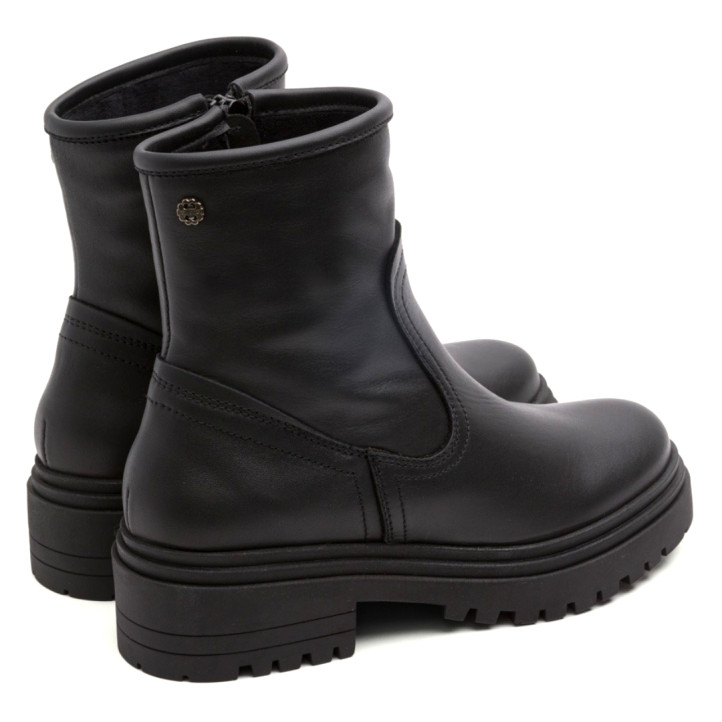BOTINES DE PIEL NEGROS CON CREMALLERA CLARA PORRONET - Querol online