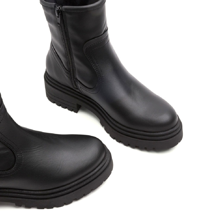 BOTINES DE PIEL NEGROS CON CREMALLERA CLARA PORRONET - Querol online