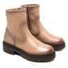 BOTINES DE PIEL TAUPE CON CREMALLERA CLARA PORRONET