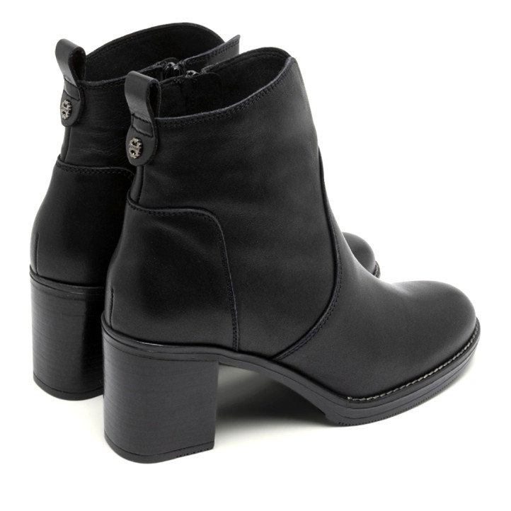BOTINES DE PIEL DE TACÓN NEGRO RAQUEL PORRONET - Querol online
