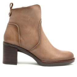 BOTINES DE PIEL DE TACÓN MOKA RAQUEL PORRONET - Querol online