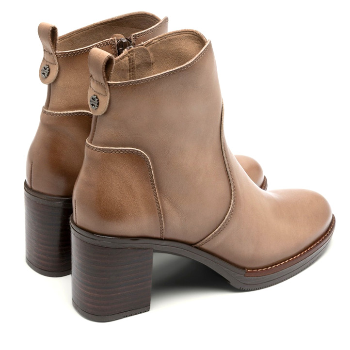 BOTINES DE PIEL DE TACÓN MOKA RAQUEL PORRONET - Querol online