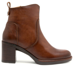 BOTINES DE PIEL DE TACÓN CUERO RAQUEL PORRONET - Querol online