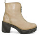 BOTINES DE PIEL CON CREMALLERA TAUPE MILA PORRONET - Querol online