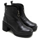 BOTINES DE PIEL CON CREMALLERA NEGRO MILA PORRONET - Querol online