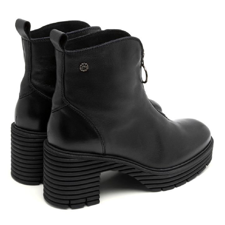 BOTINES DE PIEL CON CREMALLERA NEGRO MILA PORRONET - Querol online