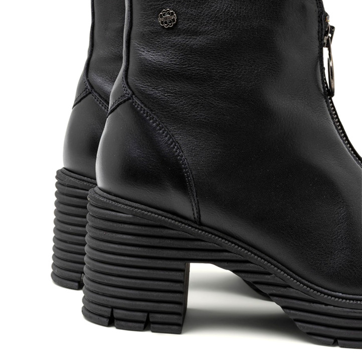 BOTINES DE PIEL CON CREMALLERA NEGRO MILA PORRONET - Querol online