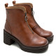 BOTINES DE PIEL CON CREMALLERA CUERO MILA PORRONET - Querol online