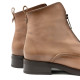 BOTINES DE PIEL TAUPE CON CREMALLERA CENTRAL BEATRIZ PORRONET - Querol online