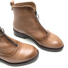 BOTINES DE PIEL TAUPE CON CREMALLERA CENTRAL BEATRIZ PORRONET