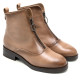 BOTINES DE PIEL TAUPE CON CREMALLERA CENTRAL BEATRIZ PORRONET - Querol online
