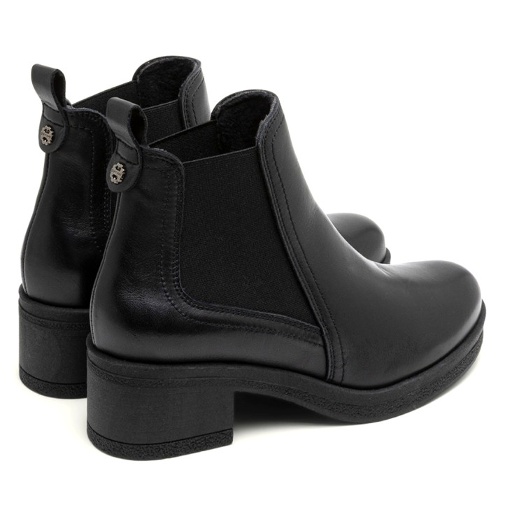 BOTINES DE PIEL NEGRA CON ELÁSTICOS DAFNE PORRONET - Querol online