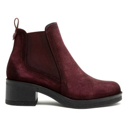 BOTINES DE PIEL BURDEOS CON ELÁSTICOS DÁMARIS PORRONET - Querol online