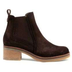 BOTINES DE PIEL MOKA CON ELÁSTICOS DÁMARIS PORRONET - Querol online