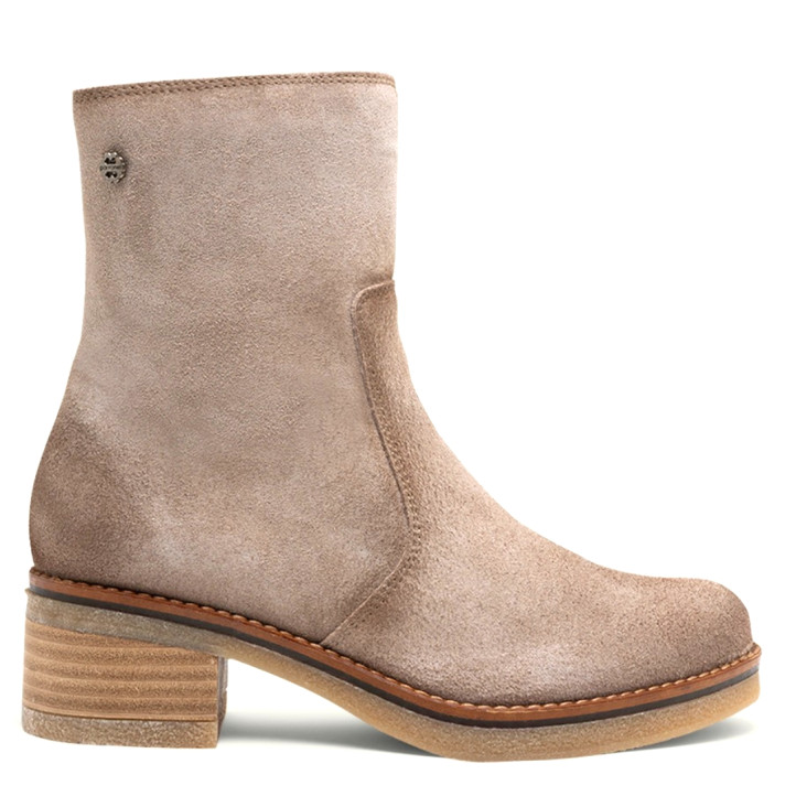 BOTINES DE PIEL ARENA CON CREMALLERA DANIELA PORRONET - Querol online