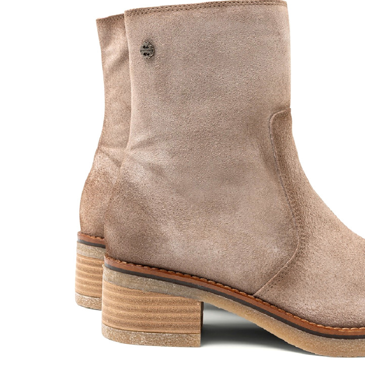 BOTINES DE PIEL ARENA CON CREMALLERA DANIELA PORRONET - Querol online